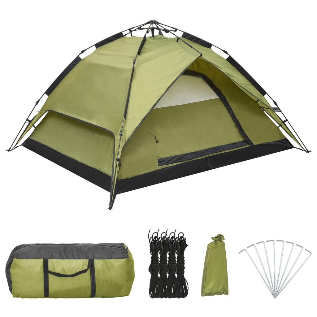 Pop-Up Camping Tent 2-3 Person 240x210x140 cm Green